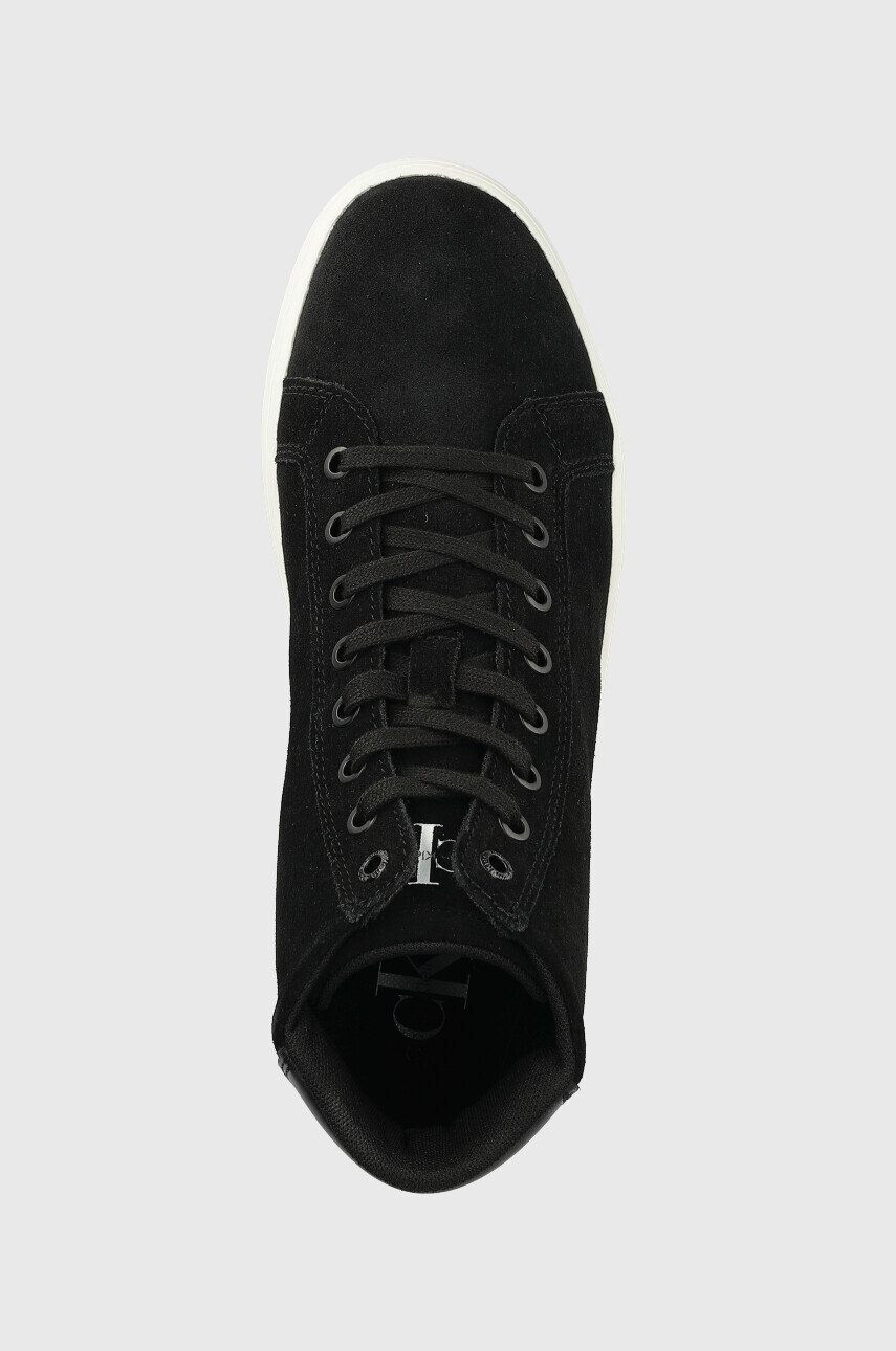 Calvin Klein Jeans Велурени маратонки Classic Cupsole Laceup Mid Su в черно - Pepit.bg