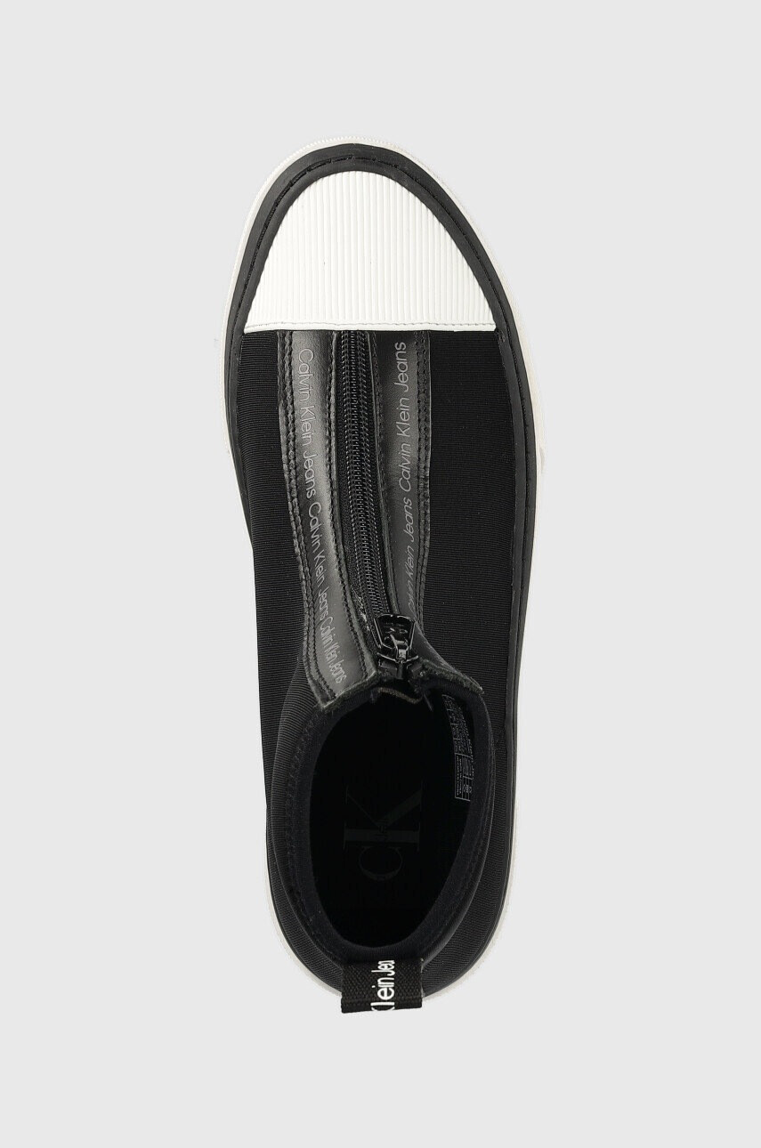 Calvin Klein Jeans Високи кецове Cupsole Flatform Mid Zip в черно - Pepit.bg