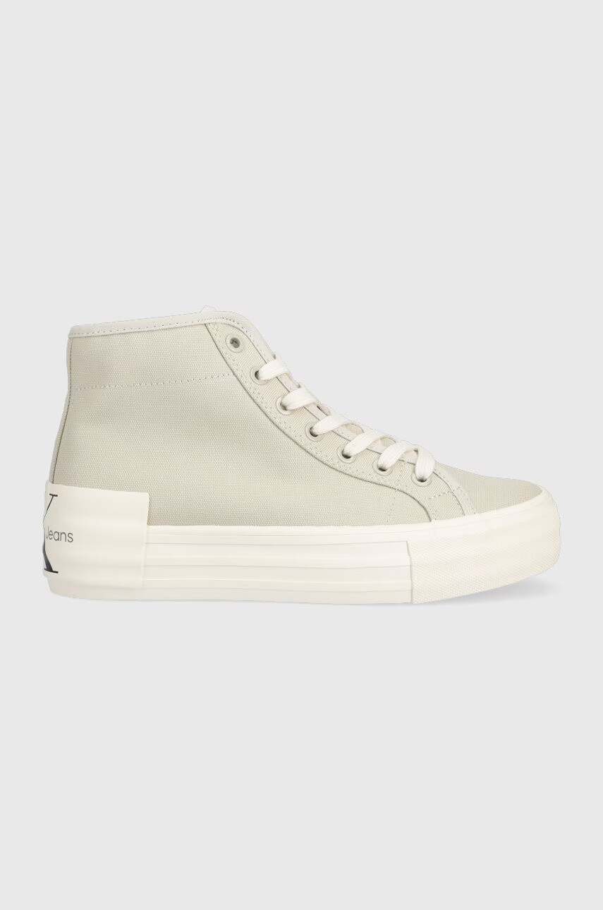 Calvin Klein Jeans Високи кецове VULC FLATFORM BOLD ESSENTIAL в бежово YW0YW01031 - Pepit.bg
