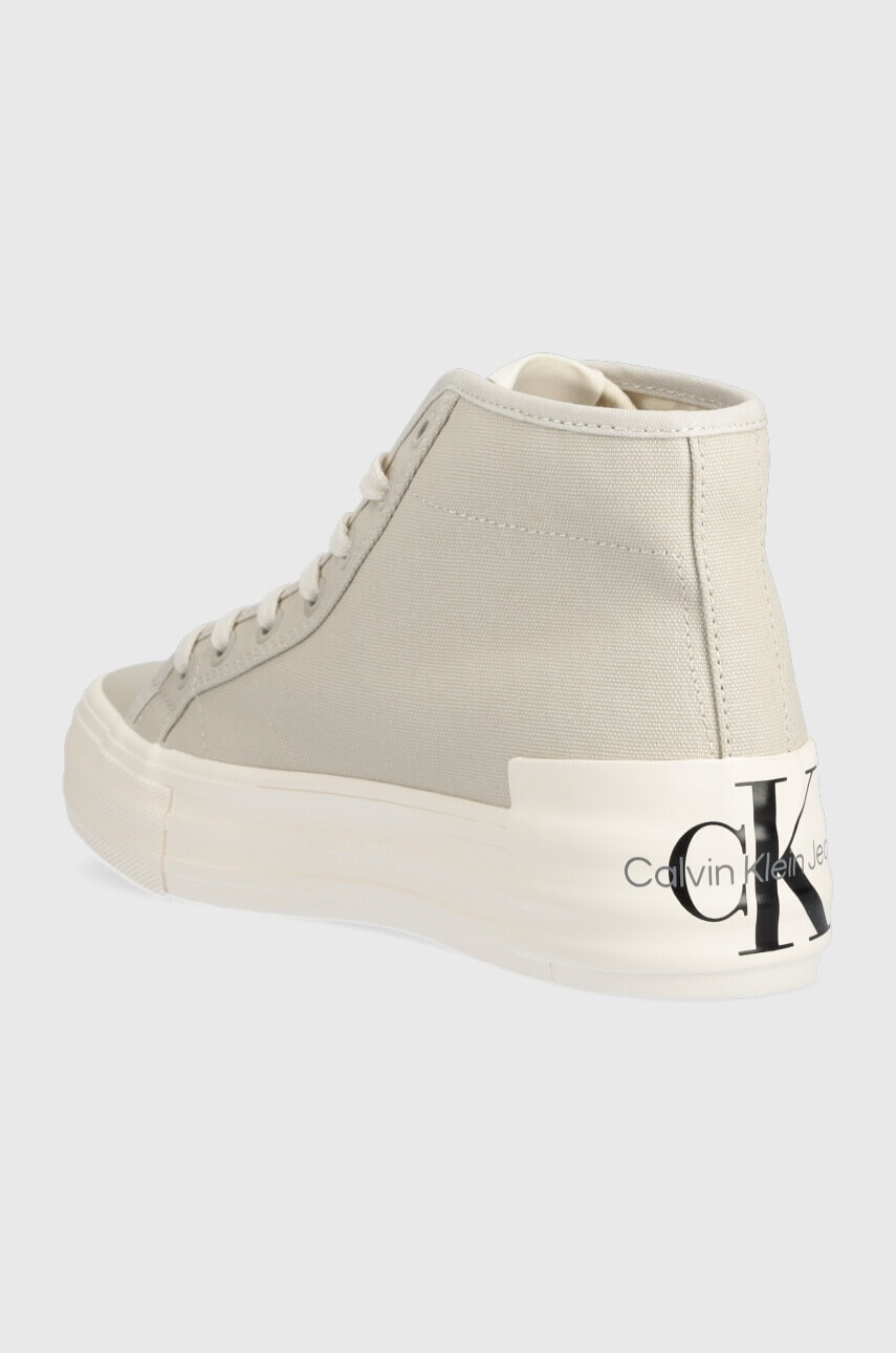 Calvin Klein Jeans Високи кецове VULC FLATFORM BOLD ESSENTIAL в бежово YW0YW01031 - Pepit.bg
