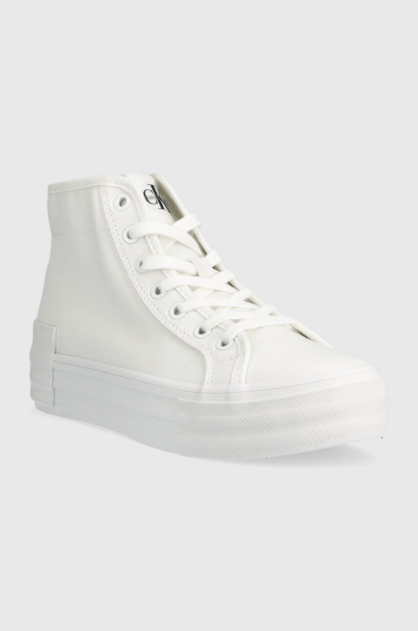 Calvin Klein Jeans Високи кецове VULC FLATFORM BOLD ESSENTIAL в бяло YW0YW01031 - Pepit.bg
