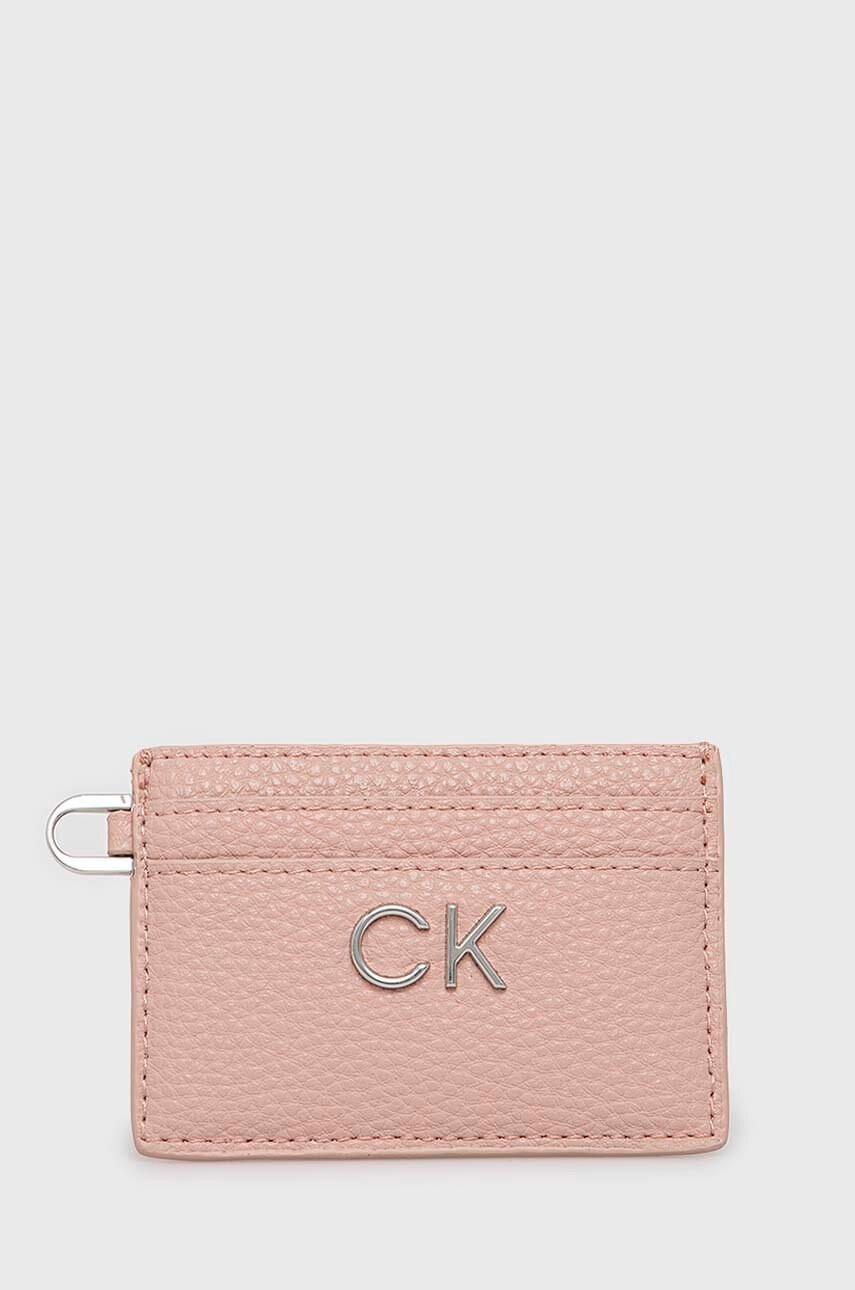 Calvin Klein Калъф за карти дамски в розово - Pepit.bg