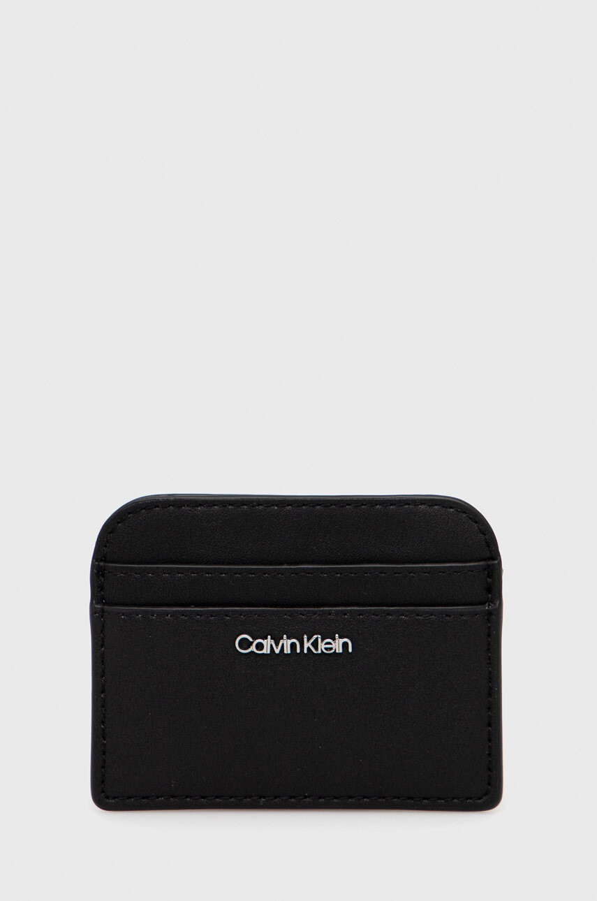 Calvin Klein Калъф за карти дамски в черно - Pepit.bg