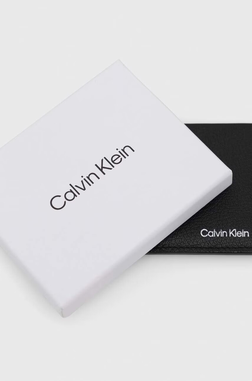 Calvin Klein Кожен калъф за карти мъжки в черно - Pepit.bg