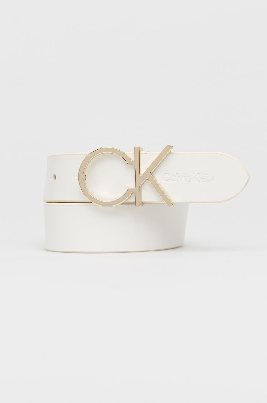 Calvin Klein Кожен колан дамски в бяло - Pepit.bg