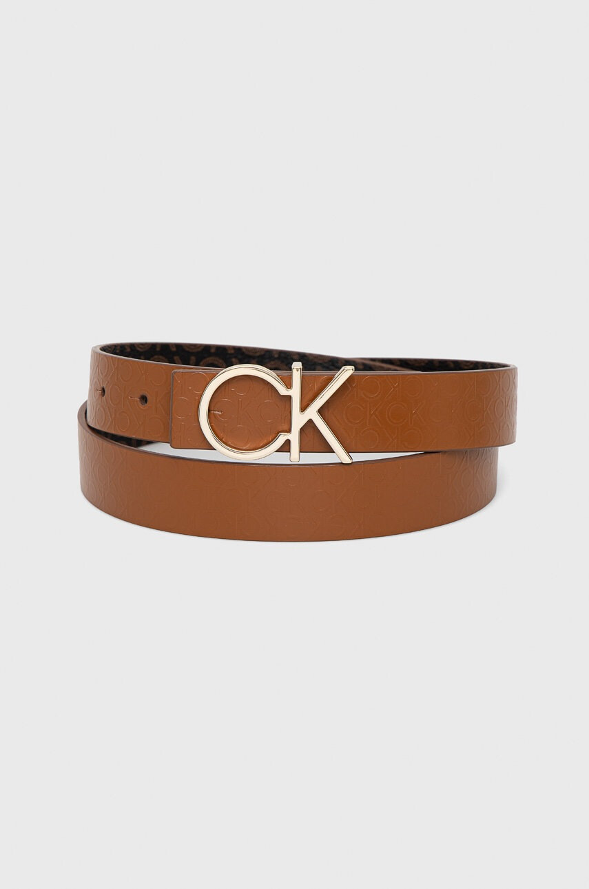 Calvin Klein Кожен колан с две лица дамски в кафяво - Pepit.bg