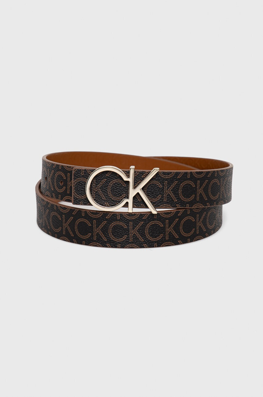 Calvin Klein Кожен колан с две лица дамски в кафяво - Pepit.bg