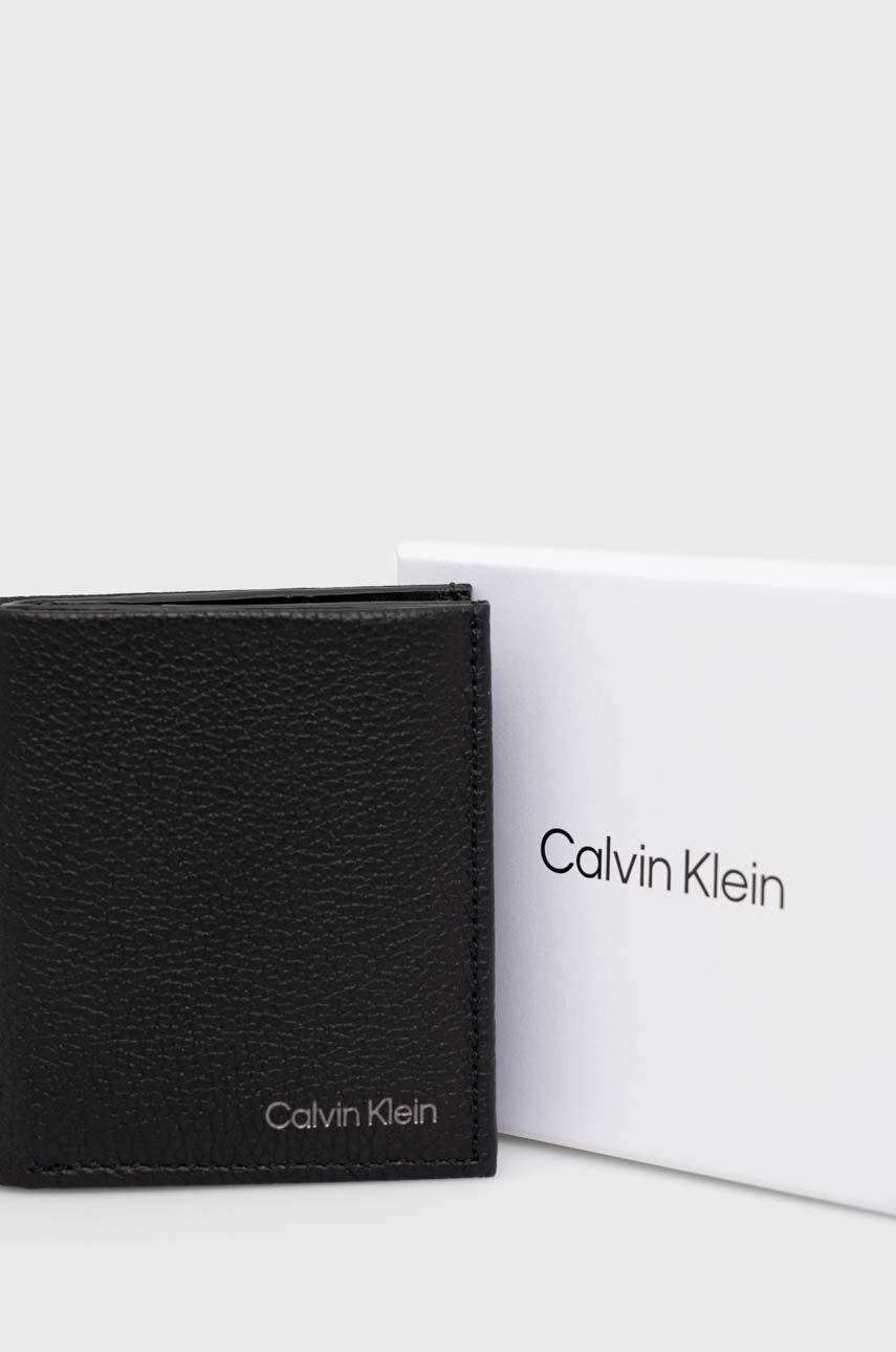 Calvin Klein Кожен портфейл мъжки в черно - Pepit.bg