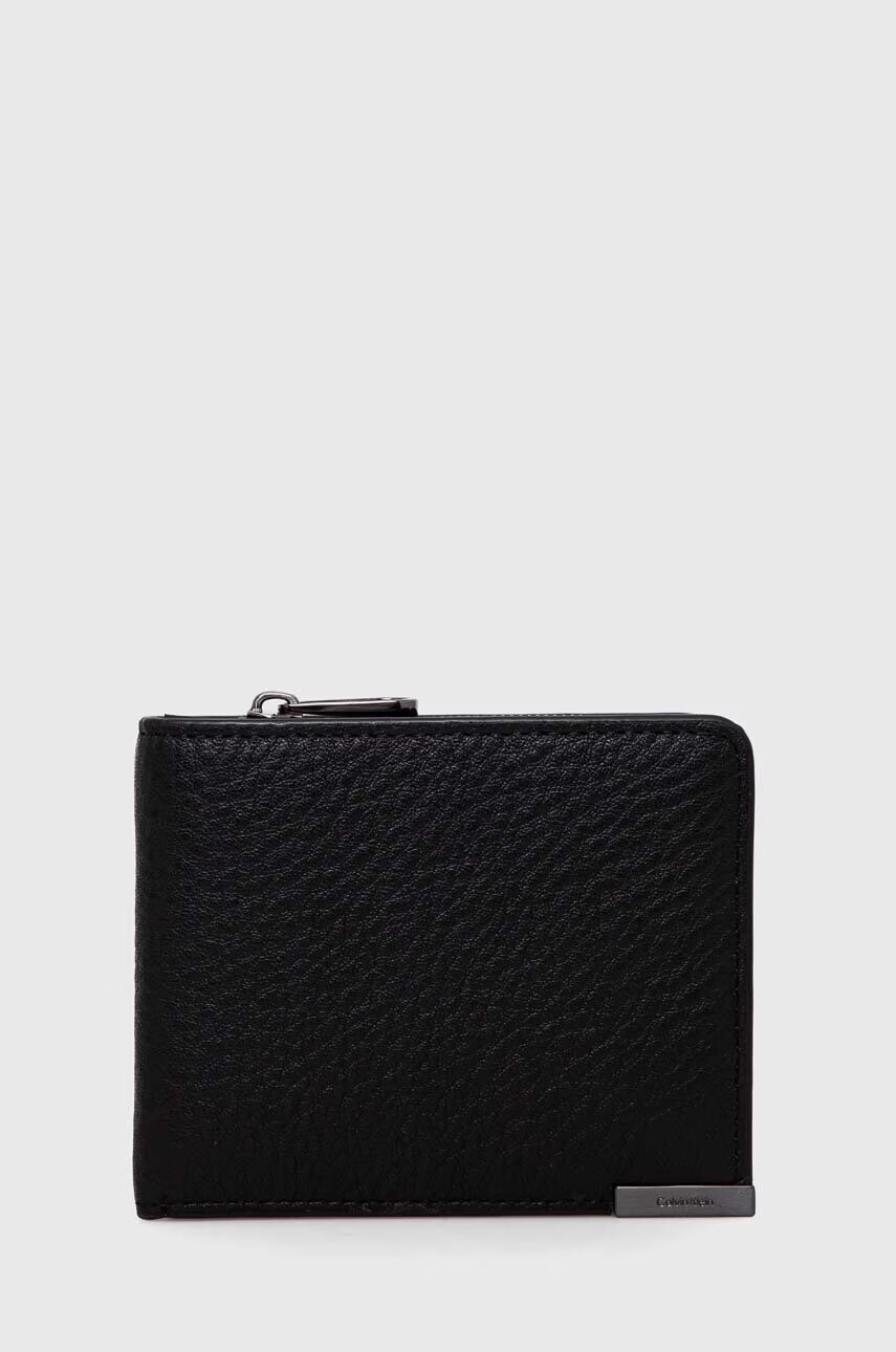 Calvin Klein Кожен портфейл мъжки в черно - Pepit.bg