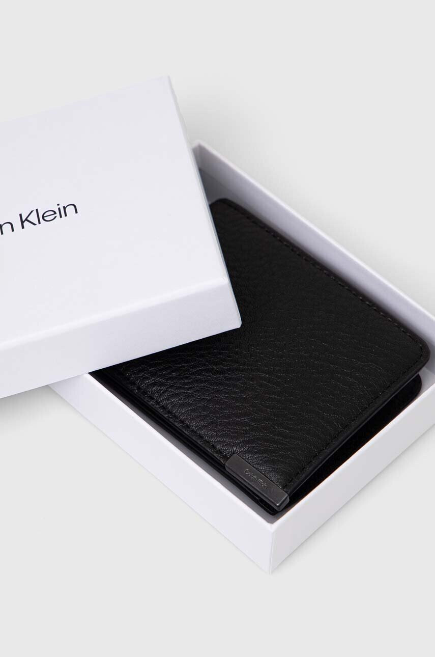 Calvin Klein Кожен портфейл мъжки в черно - Pepit.bg