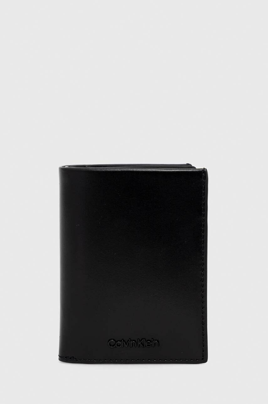 Calvin Klein Кожен портфейл мъжки в черно - Pepit.bg