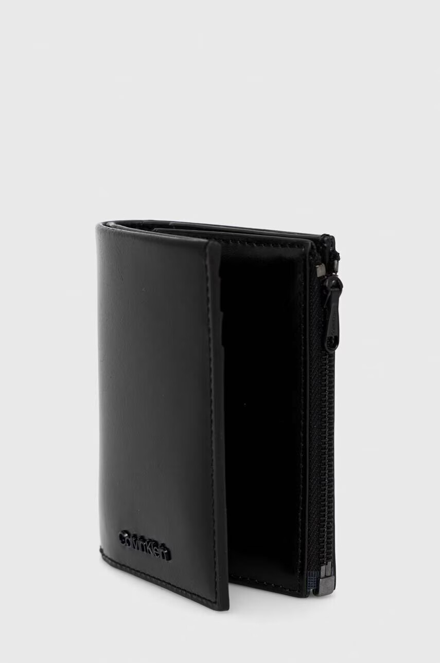Calvin Klein Кожен портфейл мъжки в черно - Pepit.bg