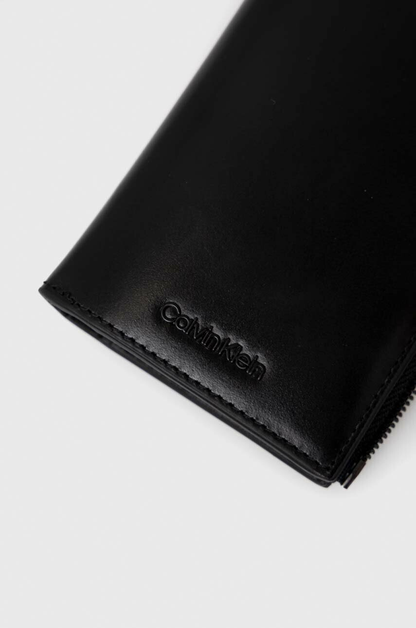 Calvin Klein Кожен портфейл мъжки в черно - Pepit.bg