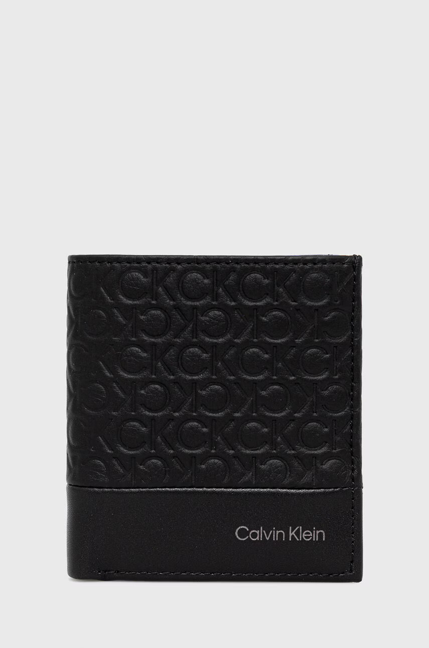 Calvin Klein Кожен портфейл мъжки в черно - Pepit.bg