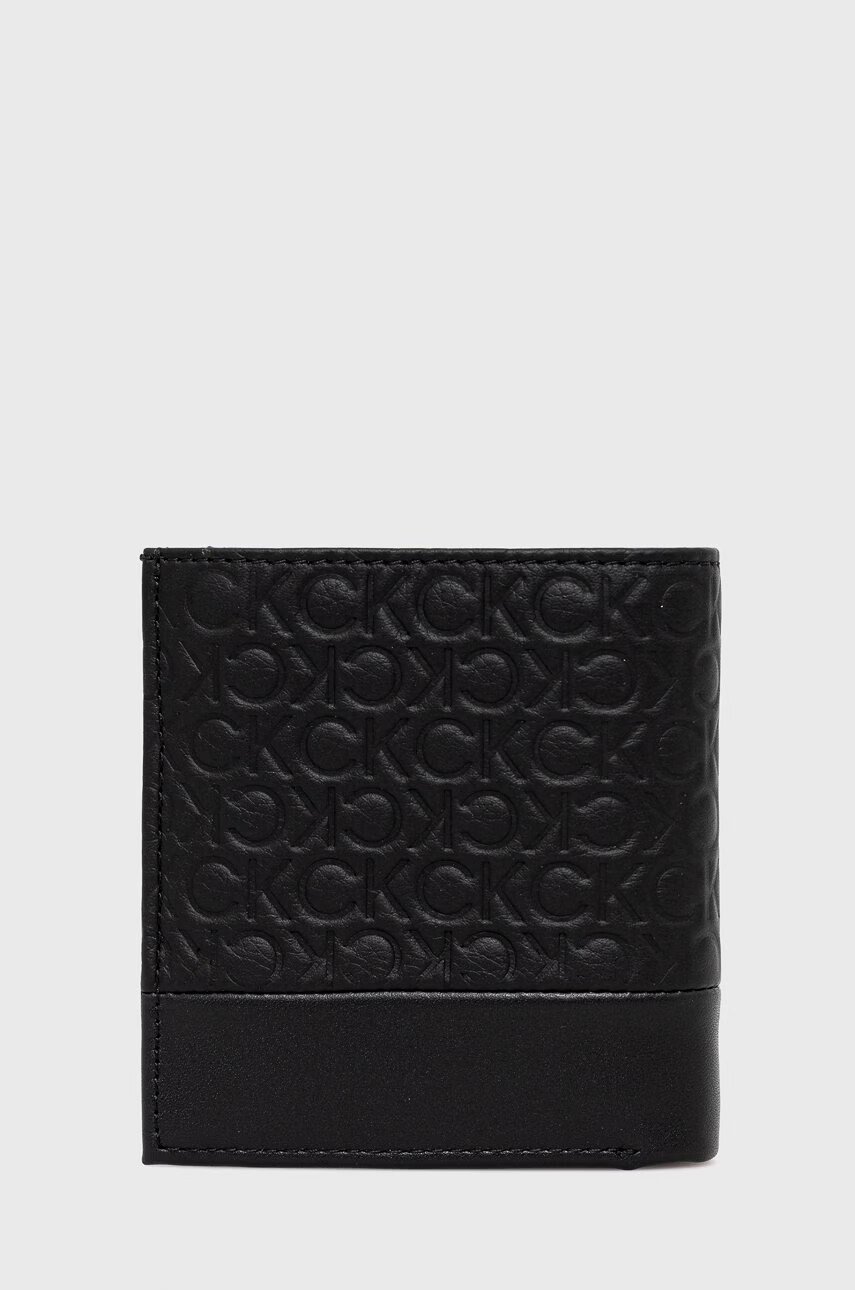 Calvin Klein Кожен портфейл мъжки в черно - Pepit.bg