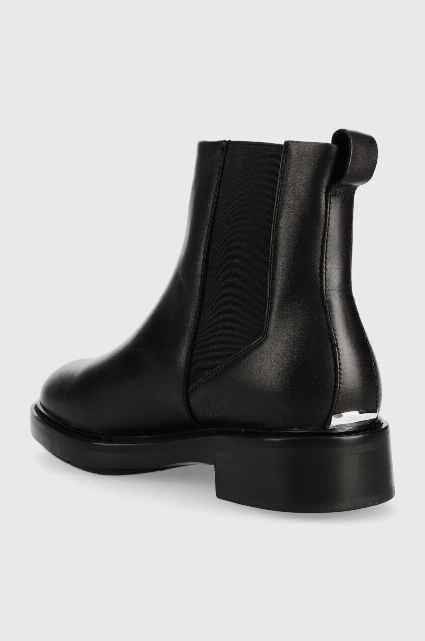 Calvin Klein Кожени боти челси Rubber Sole Chelsea в черно с платформа - Pepit.bg