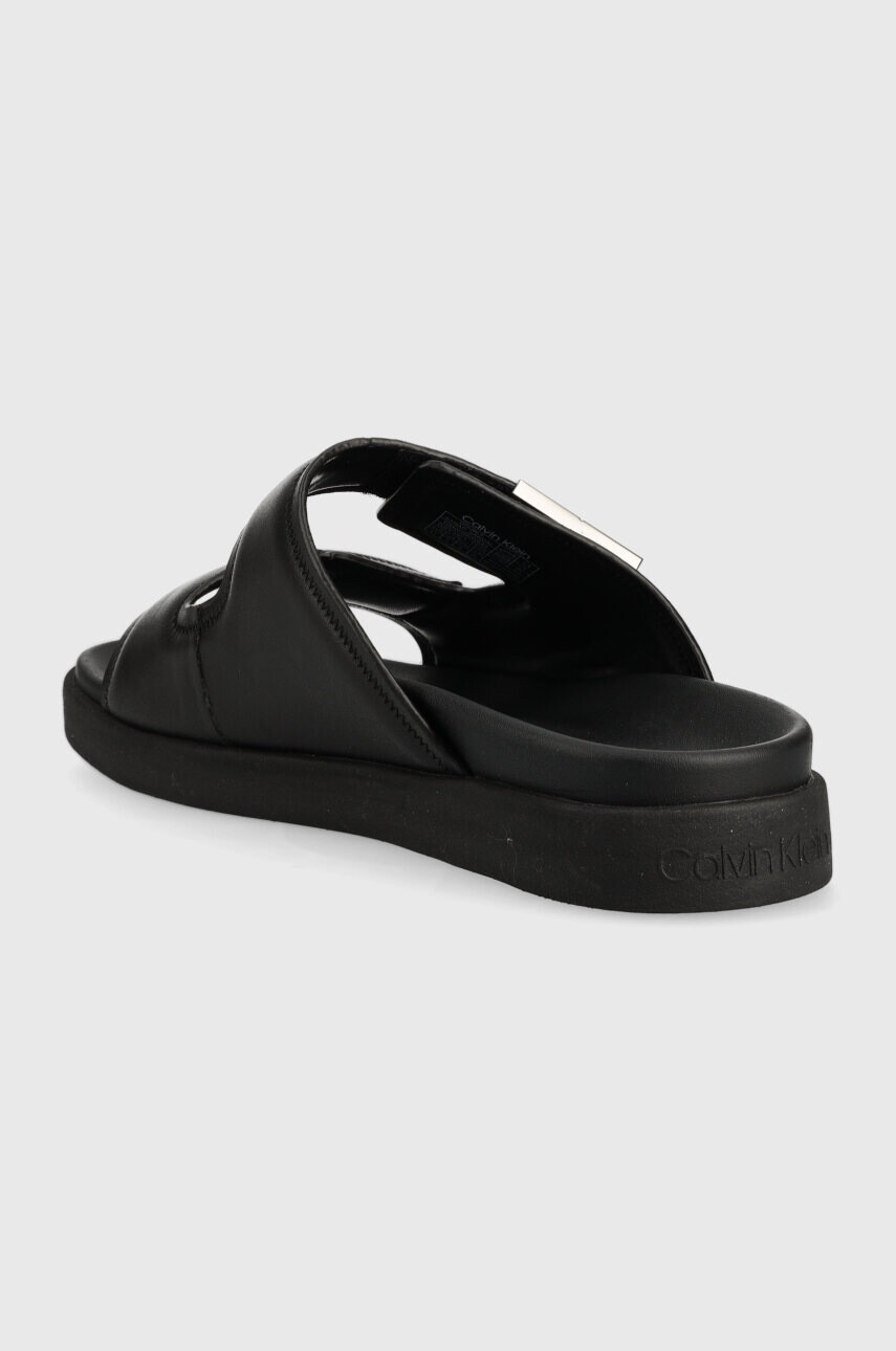 Calvin Klein Кожени чехли DOUBLE STRAP SANDAL в черно HM0HM00945 - Pepit.bg