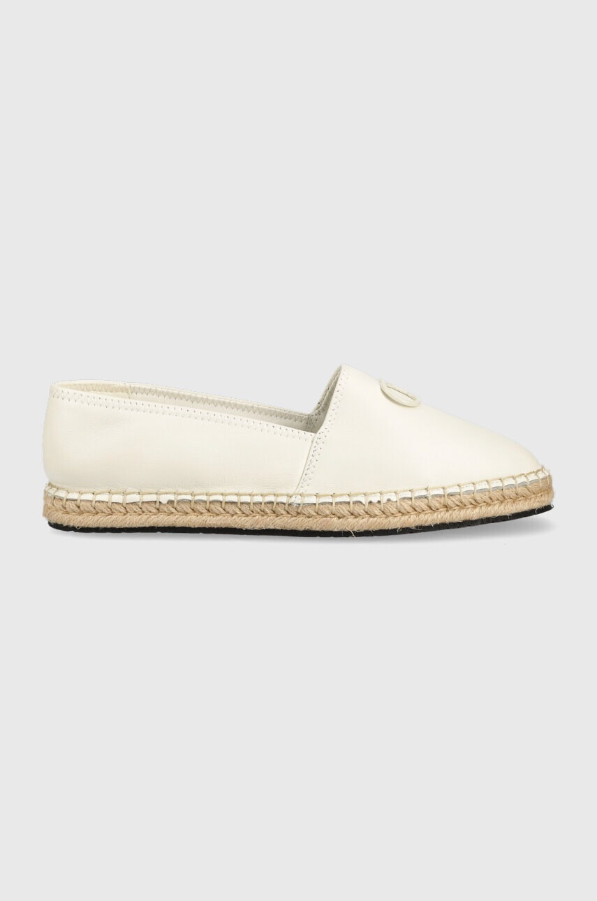 Calvin Klein Кожени еспадрили ESPADRILLE W/HW в бяло HW0HW01457 - Pepit.bg