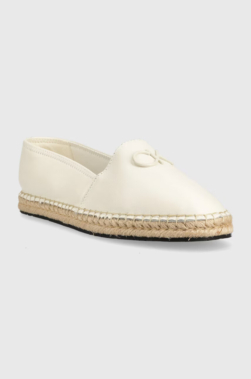 Calvin Klein Кожени еспадрили ESPADRILLE W/HW в бяло HW0HW01457 - Pepit.bg