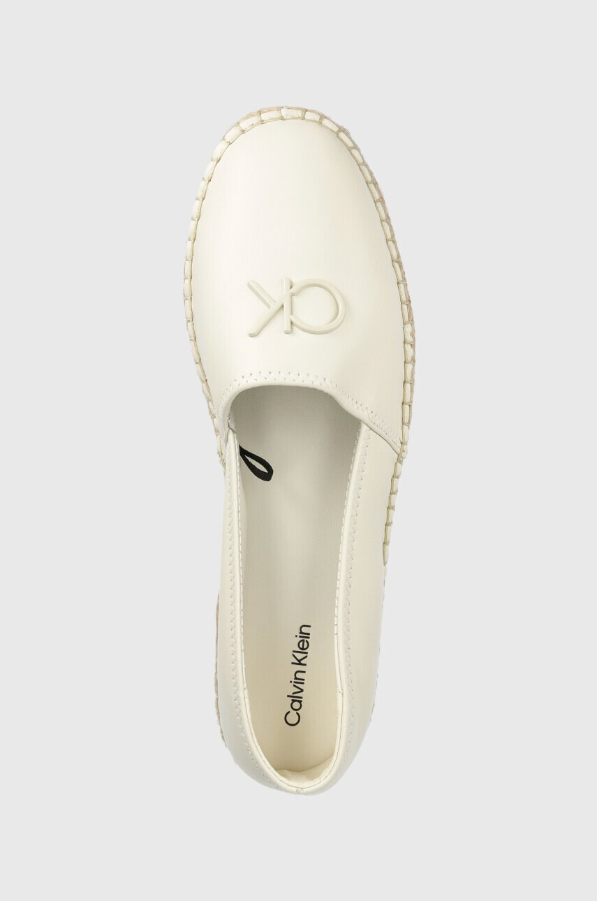Calvin Klein Кожени еспадрили ESPADRILLE W/HW в бяло HW0HW01457 - Pepit.bg
