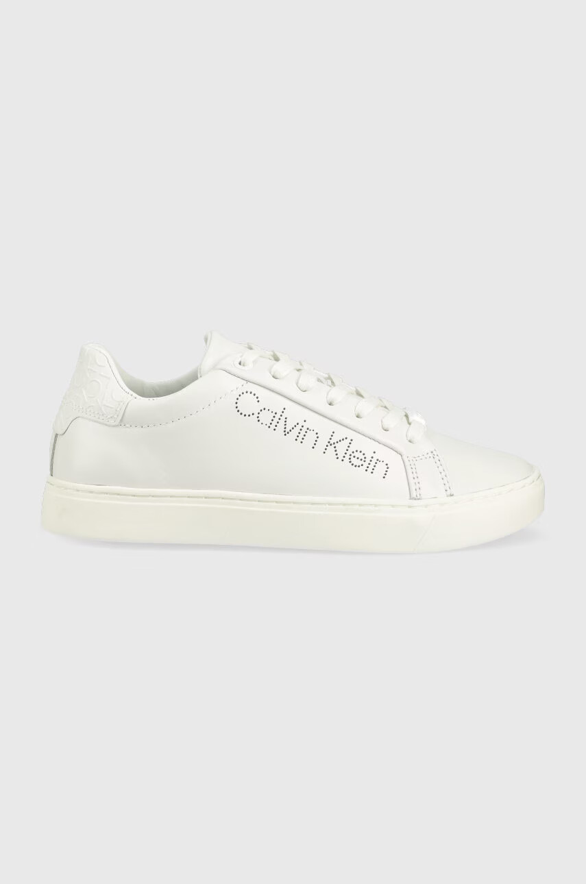Calvin Klein Кожени маратонки в бяло - Pepit.bg