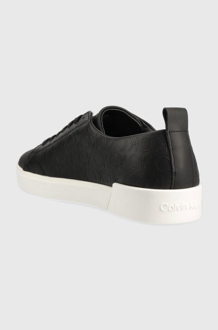 Calvin Klein Кожени маратонки Low Top Lace Up Mono в черно - Pepit.bg