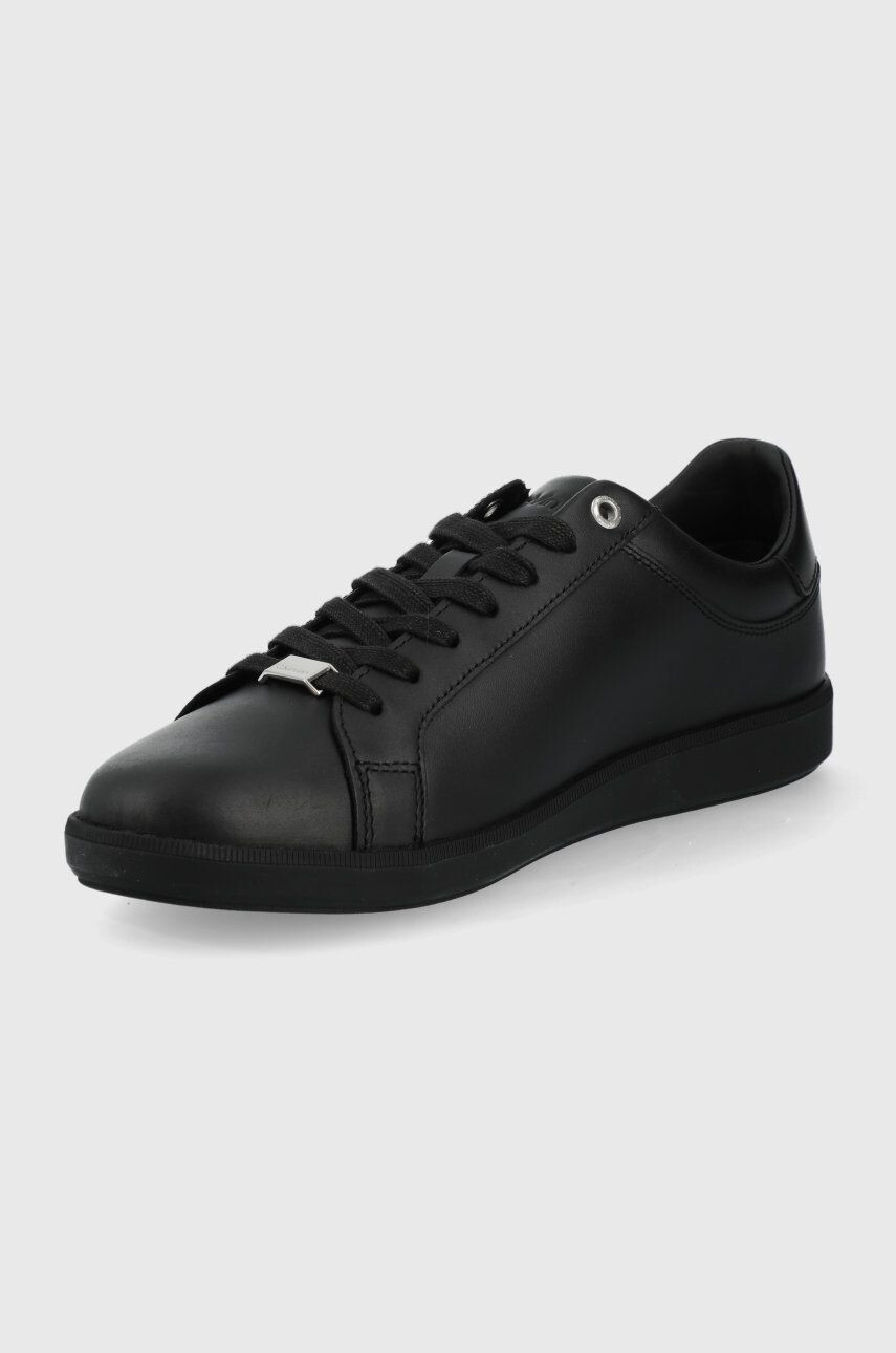 Calvin Klein Кожени маратонки Low Top Lace Up W/zip в черно - Pepit.bg