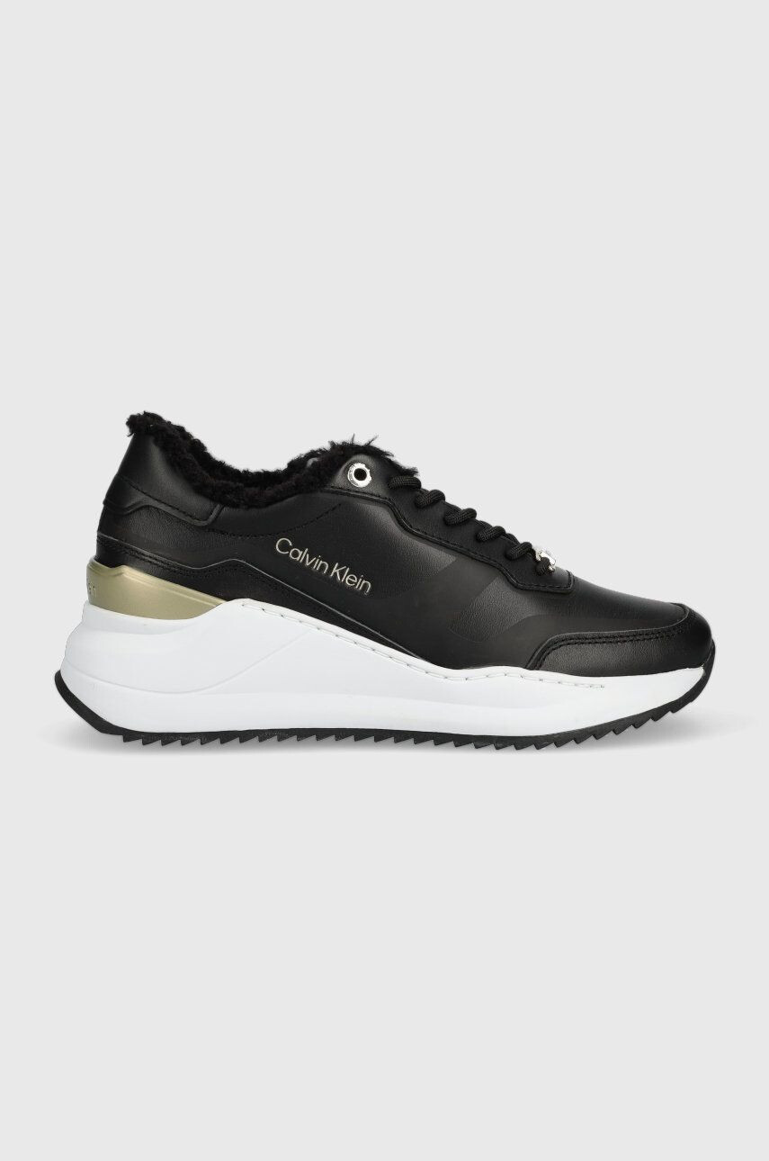 Calvin Klein Кожени маратонки Chunky Intern Wedge Lace Up - Pepit.bg