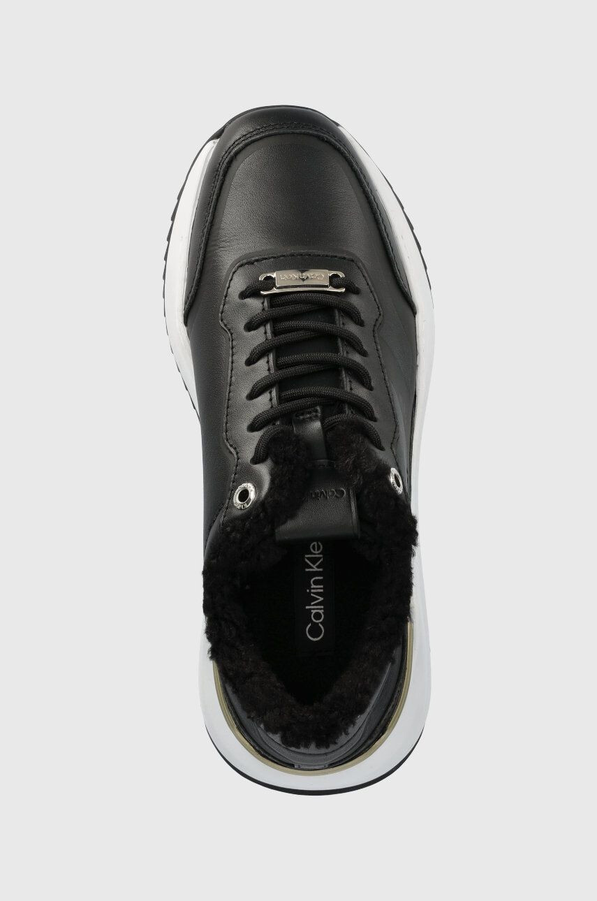 Calvin Klein Кожени маратонки Chunky Intern Wedge Lace Up - Pepit.bg