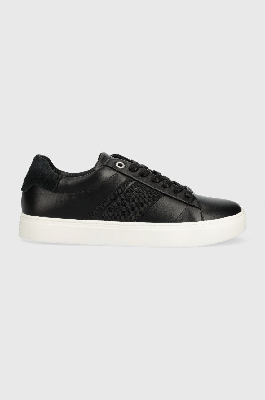 Calvin Klein Кожени маратонки CLEAN CUPSOLE LACE UP - HE в черно HW0HW01415 - Pepit.bg