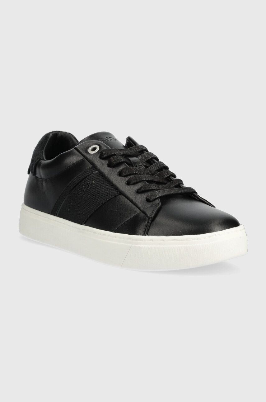 Calvin Klein Кожени маратонки CLEAN CUPSOLE LACE UP - HE в черно HW0HW01415 - Pepit.bg