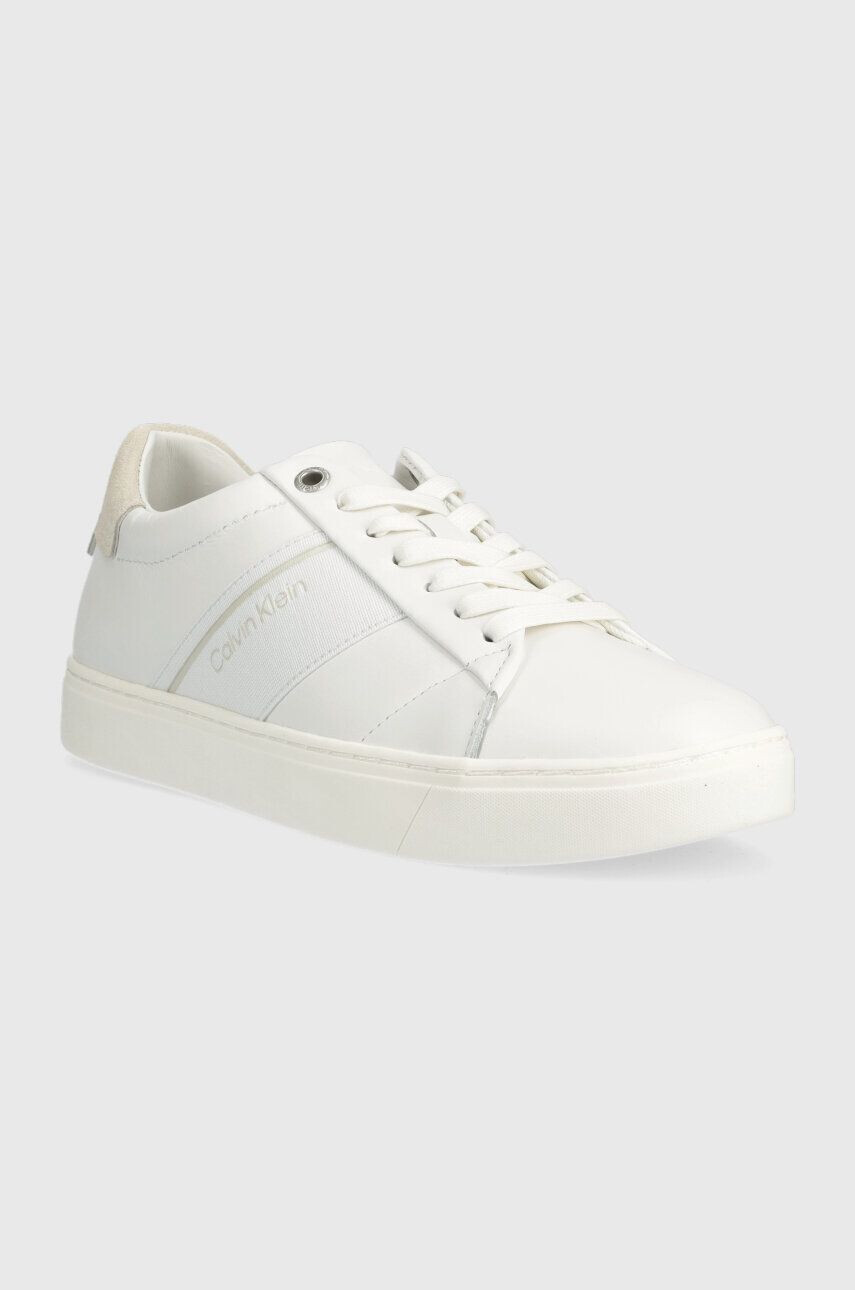 Calvin Klein Кожени маратонки CLEAN CUPSOLE LACE UP - HE в бяло HW0HW01415 - Pepit.bg