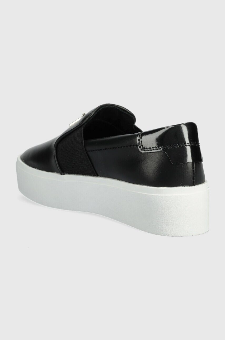 Calvin Klein Кожени маратонки CUPSOLE FLATFORM SLIP ON W/HW в черно HW0HW01421 - Pepit.bg