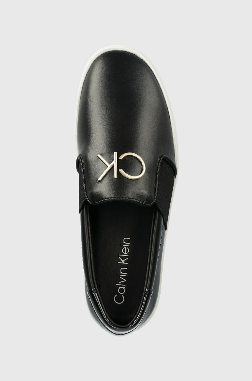 Calvin Klein Кожени маратонки CUPSOLE FLATFORM SLIP ON W/HW в черно HW0HW01421 - Pepit.bg