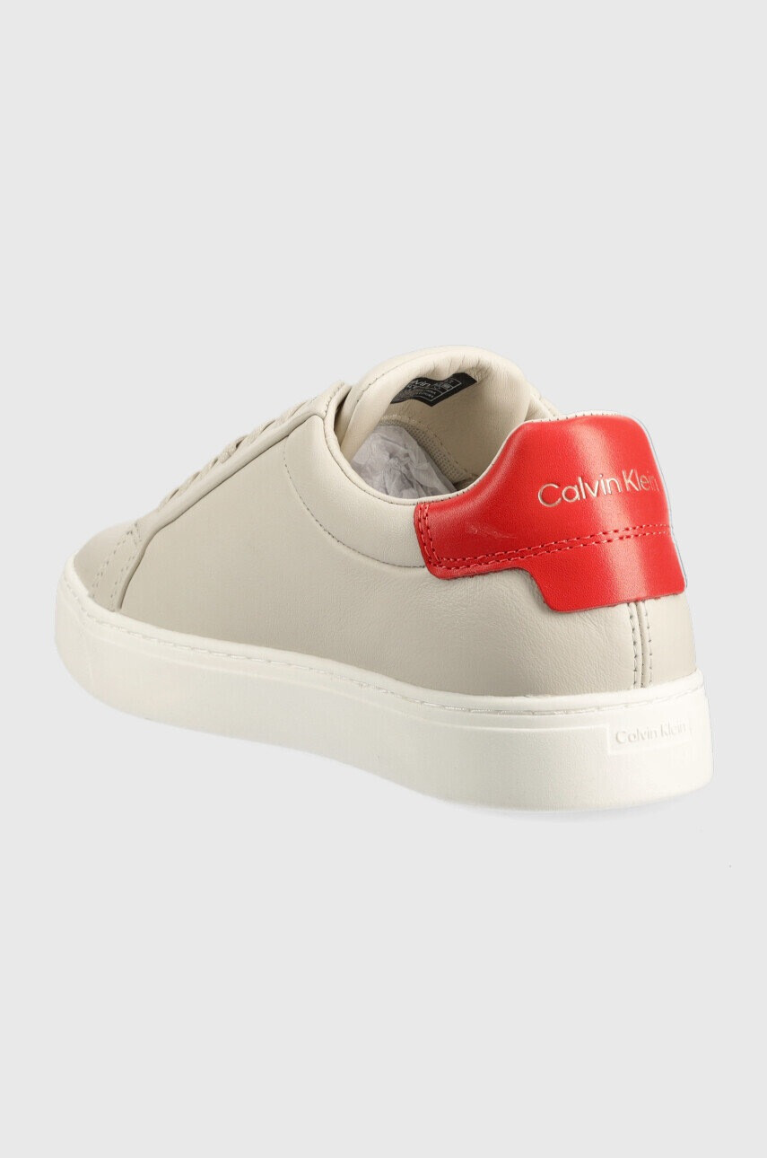 Calvin Klein Кожени маратонки Cupsole Lace Up в сиво - Pepit.bg