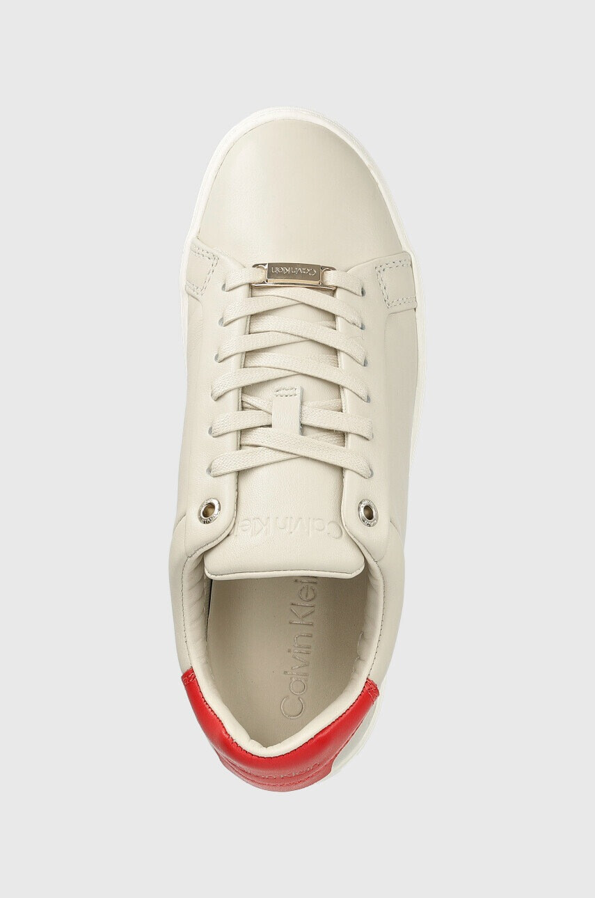 Calvin Klein Кожени маратонки Cupsole Lace Up в сиво - Pepit.bg