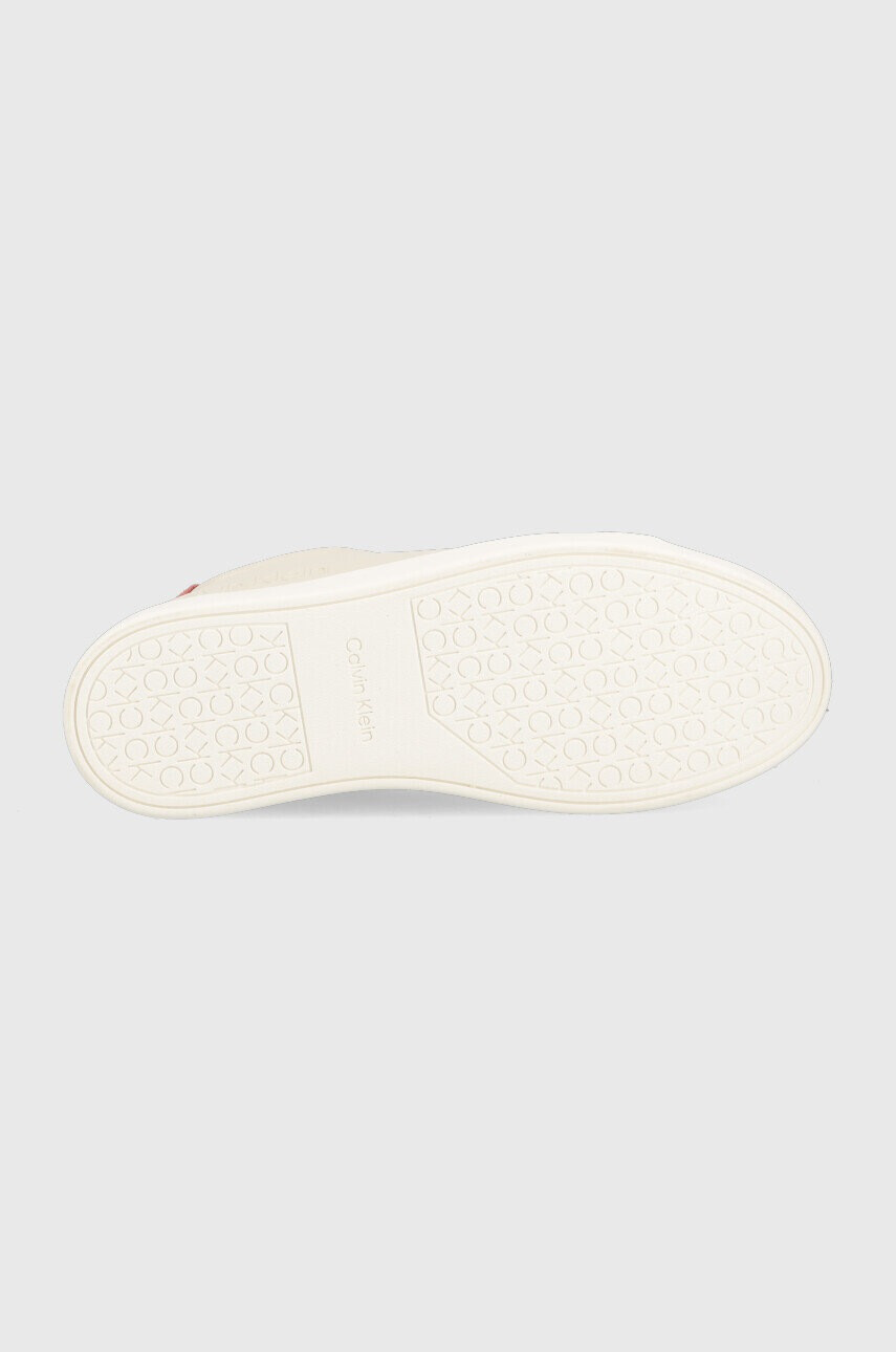 Calvin Klein Кожени маратонки Cupsole Lace Up в сиво - Pepit.bg