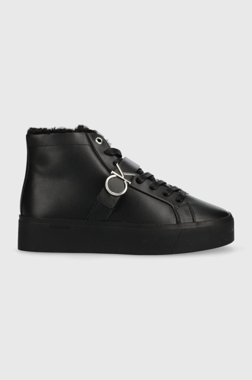 Calvin Klein Кожени маратонки Flatform Cup High Top Ck - Pepit.bg