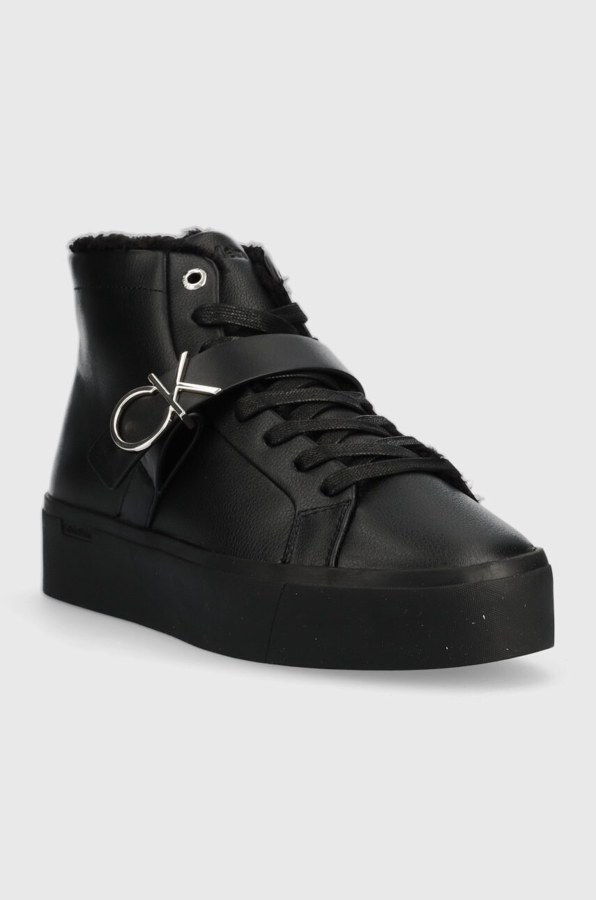 Calvin Klein Кожени маратонки Flatform Cup High Top Ck - Pepit.bg