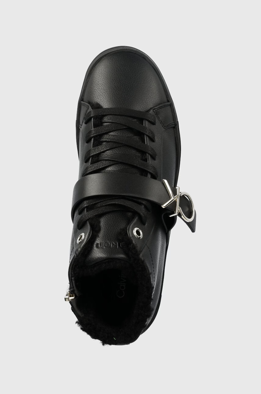 Calvin Klein Кожени маратонки Flatform Cup High Top Ck - Pepit.bg