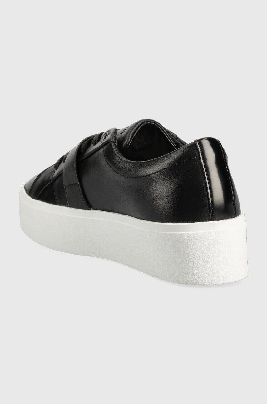 Calvin Klein Кожени маратонки Flatform Cupsole Lace Up в черно - Pepit.bg