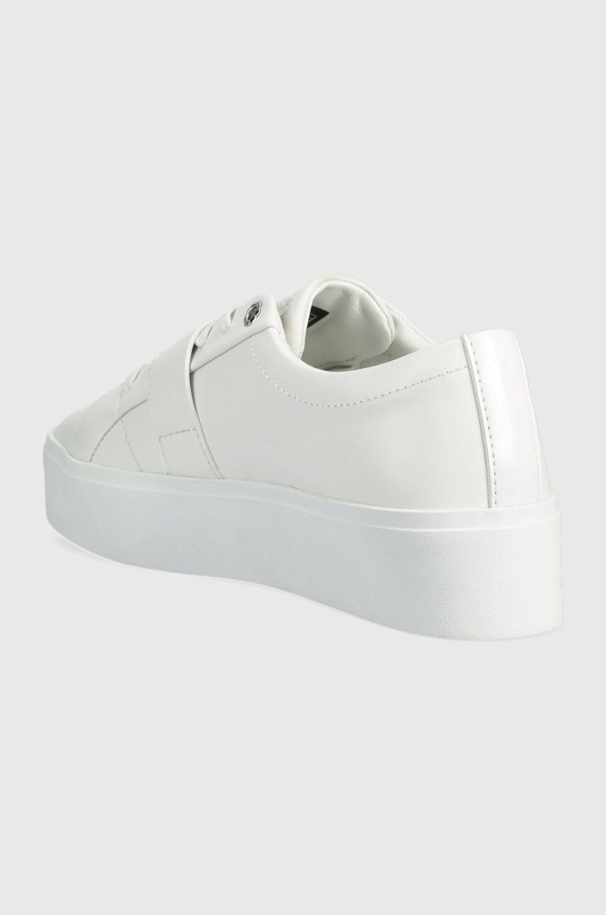 Calvin Klein Кожени маратонки Flatform Cupsole Lace Up в бяло - Pepit.bg