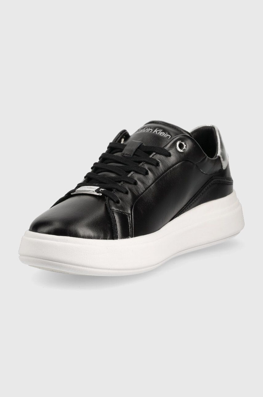 Calvin Klein Кожени маратонки Gend Neut Lace Up в черно - Pepit.bg