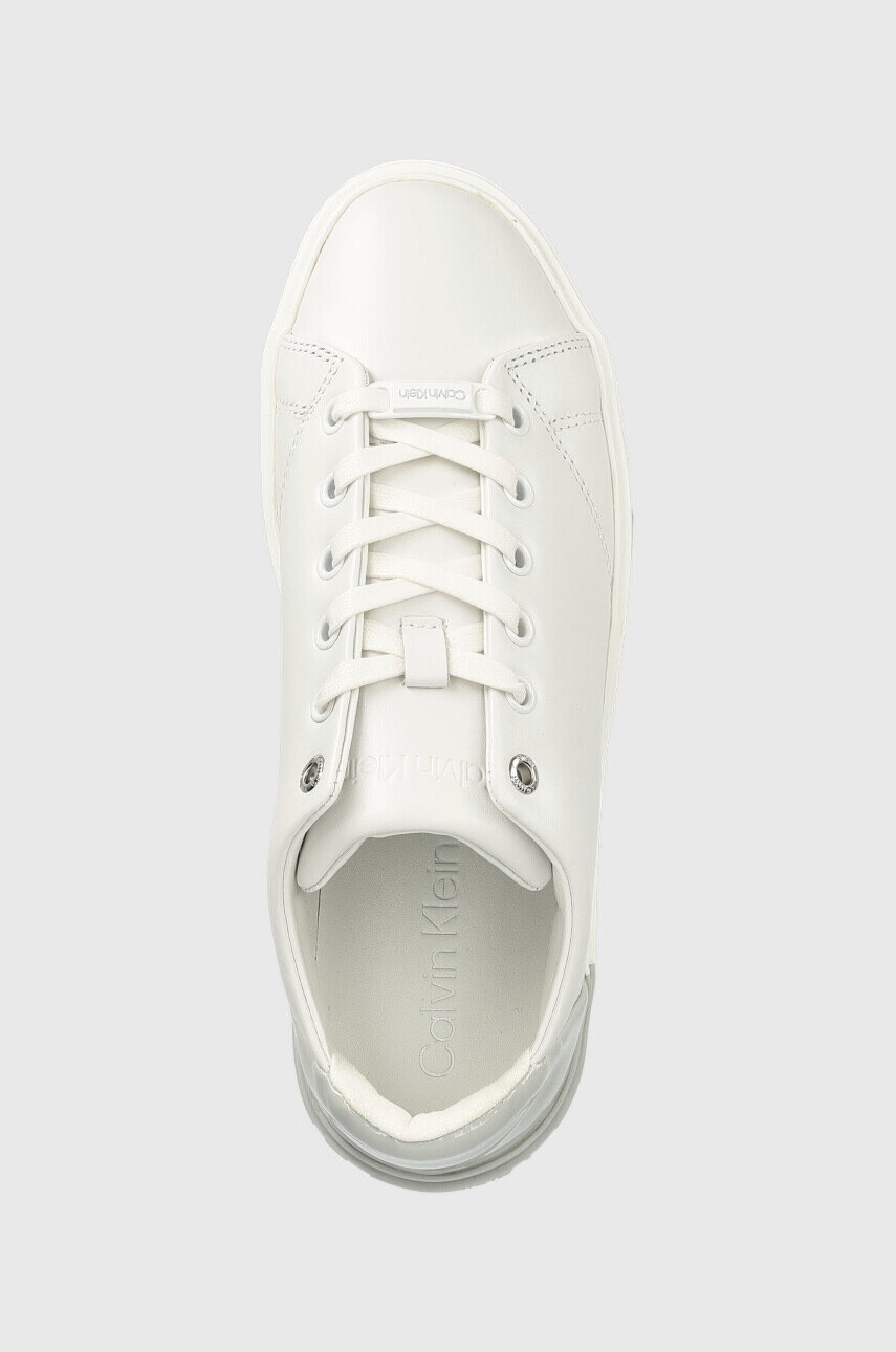 Calvin Klein Кожени маратонки Heel Cupsole Lace Up в бяло - Pepit.bg