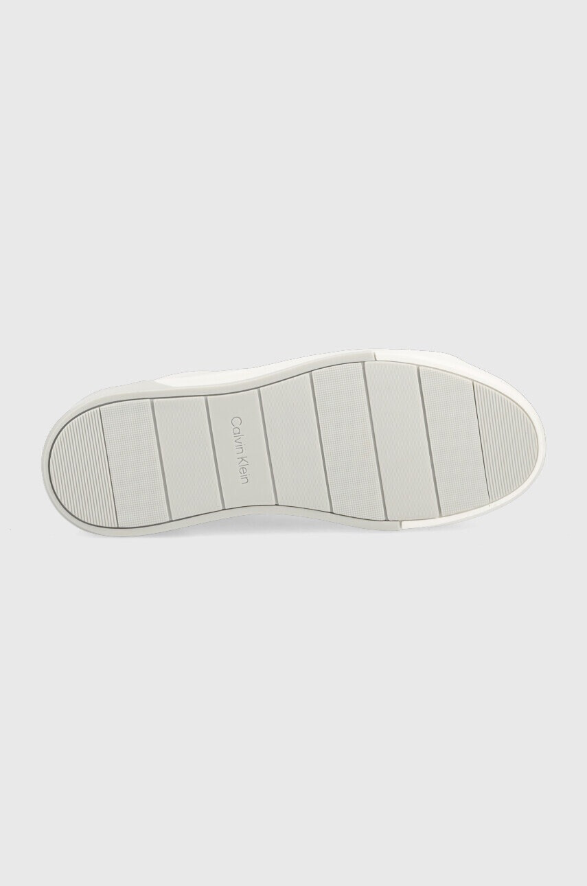 Calvin Klein Кожени маратонки Heel Cupsole Lace Up в бяло - Pepit.bg