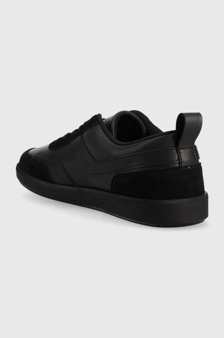 Calvin Klein Кожени маратонки HM0HM00851 LOW TOP LACE UP LTH MIX в черно - Pepit.bg