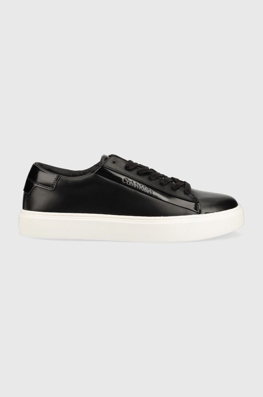 Calvin Klein Кожени маратонки Hm0hm00861 Low Top Lace Up Lth в черно - Pepit.bg