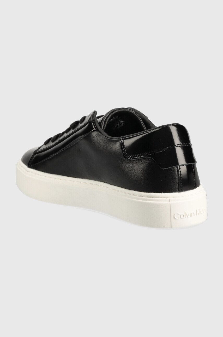 Calvin Klein Кожени маратонки Hm0hm00861 Low Top Lace Up Lth в черно - Pepit.bg