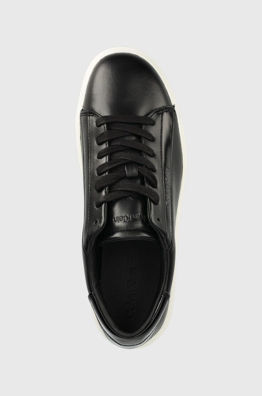 Calvin Klein Кожени маратонки Hm0hm00861 Low Top Lace Up Lth в черно - Pepit.bg