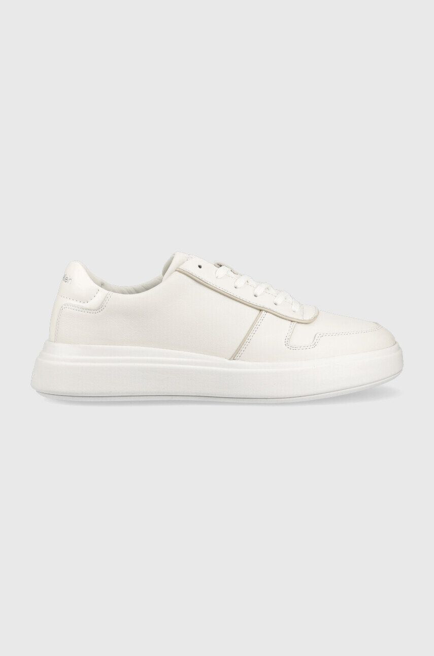 Calvin Klein Кожени маратонки HM0HM00992 LOW TOP LACE UP PIPING в бяло - Pepit.bg